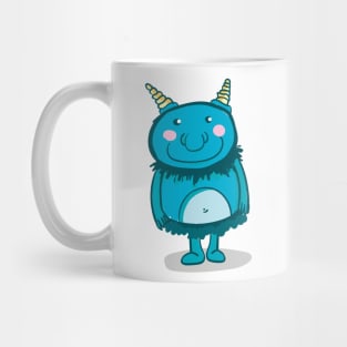 Cute blue monster with magic horns Mug